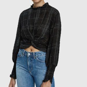 Stelen Twist-Front Pin Stripe Top